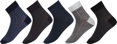 SIDEWOK Men Printed Mid-Calf/Crew(Pack of 5)