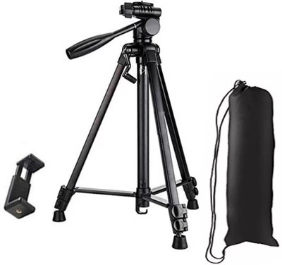 LIFEMUSIC Tripod-3388 Best Adjustable Aluminum Professional Foldable Heavy Duty Shooting A Tripod Kit(Black, Supports Up to 3000 g)