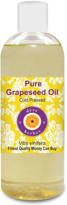 

Deve Herbes Pure Grapeseed Oil (Vitis vinifera) 100% Natural Therapeutic Grade Cold Pressed(200 ml)