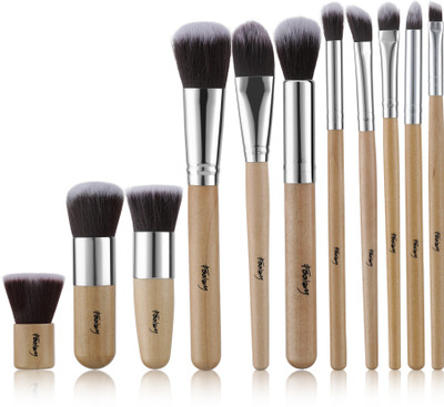 

Foolzy Makeup Brush Set Professional Kabuki Foundation Blending Blush Concealer Eye Face Liquid Powder Cream Cosmetics Brushes Kit(Pack of 11)
