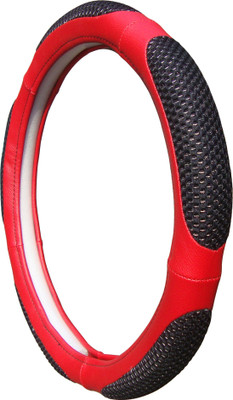 AUTO PEARL Steering Cover For Toyota Innova(Red Black, Leatherite)