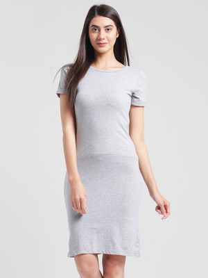 Rigo Women Fit and Flare Grey Dress