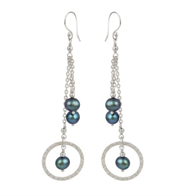 PearlzGallery Fresh Water Pearl Earring For Girls & Women Pearl Sterling Silver Drops & Danglers