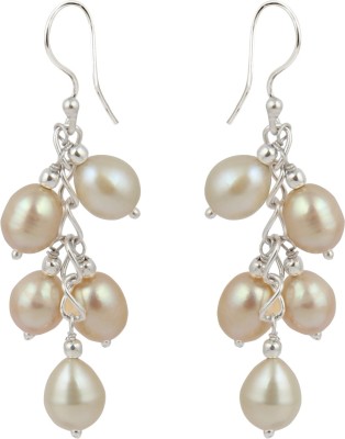 PearlzGallery Pearlzgallery's Silver Earring for Women Pearl Sterling Silver Drops & Danglers