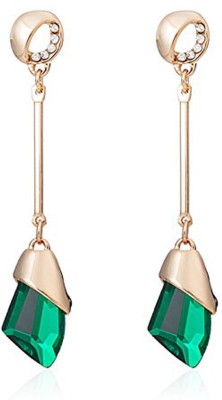 Shining Diva Green Crystal Stylish Party Wear Earrings Crystal Alloy Drops & Danglers