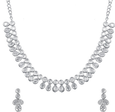 LUXOR Oxidised Silver Silver White Jewellery Set(Pack of 1)