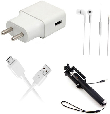 DAKRON Wall Charger Accessory Combo for All Android Phones(White)