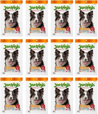 jerhigh Goofy Tails Real Chicken Bacon Dog Treat(70 g, Pack of 12)