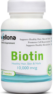 

Wellona Biotin Maximum Strength Capsules For Hair, Skin & Nails - 10,000 Mcg (60 Capsules)(60 No)