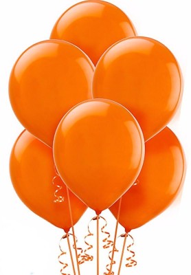 Tiank Innovation Solid Orange Metallic balloon Balloon(Orange, Pack of 100)
