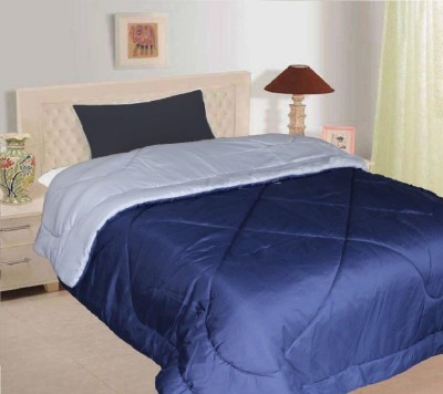 The Home Talk Solid Double Comforter for  Heavy Winter(Polyester, Light Blue, Blue)