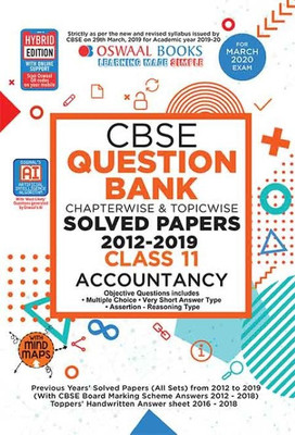 Oswaal Cbse Question Bank Class 11 Accountancy Book Chapterwise & Topicwise Includes Objective Types & MCQ's (for March 2020 Exam)(English, Paperback, unknown)