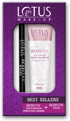 LOTUS MAKE - UP FACE & EYE Duo (Ecostay Kajal - Black 1.2g & Ecostay Insta smooth perfecting primer - Transparent 30g)(2 Items in the set)
