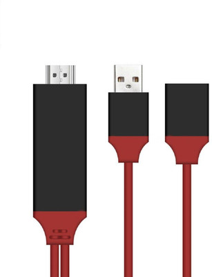 

VibeX ™ Phone to HDMI Cable, bossblue Lightning Digital AV Adapter for iPhone Samsung iPad Android Smartphones to Mirror on HDTV Projector HDMI Cable(Compatible with Mobile, Laptop, Tablet, Mp3, Gaming Device, Red)