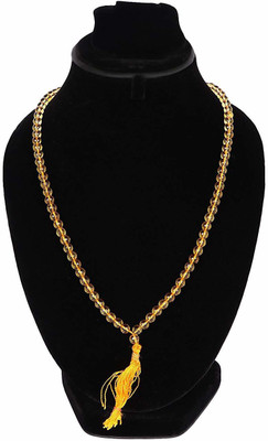 A Jaipur Gems Yellow Citrine Hydro jaap mala 108+1 Beads Quartz Stone Chain