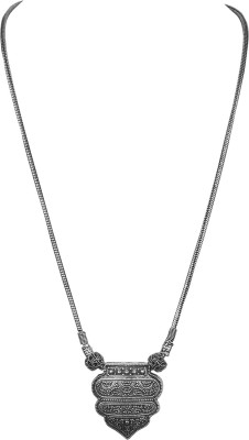 piah fashion Black Silver Plated Brass Necklace