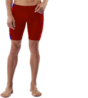 Lycot Self Design Men Red Swim Shorts