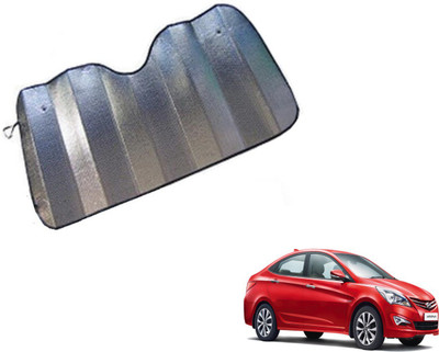MOCKHE Dashboard Sun Shade For Hyundai Verna Fluidic(Silver)