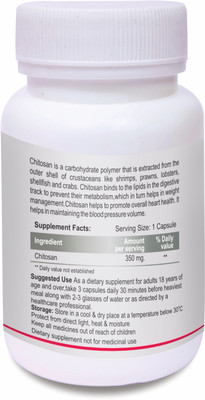 

Biotrex Nutraceuticals Chitosan 350mg (60 Capsules) - Pack of 2(350 mg)