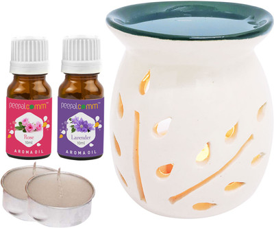 PeepalComm Rose, Lavender Diffuser Set PC-TOPBLACKDIFF-2TL-RS-LV(5 x 4 ml)