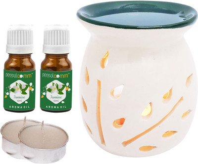 PeepalComm Jasmine Diffuser Set PC-TOPBLACKDIFF-2TL-2JAS(5 x 4 ml)