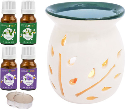 PeepalComm Lavender, Jasmine Diffuser Set PC-TOPBLACKDIFF-2TL-2JAS-2LV(7 x 5.71 ml)