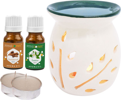 PeepalComm Jasmine, Sandalwood Diffuser Set PC-TOPBLACKDIFF-2TL-SW-JAS(5 x 4 ml)