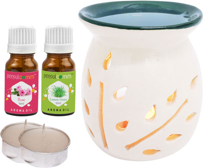 PeepalComm Rose, lemongrass Diffuser Set PC-TOPBLACKDIFF-2TL-RS-LG(5 x 4 ml)