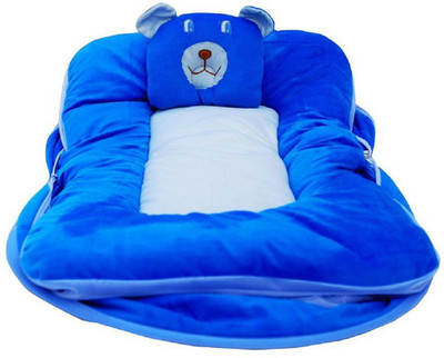 Samaaya Polycotton Baby Bed Sized Bedding Set(Blue, 1)