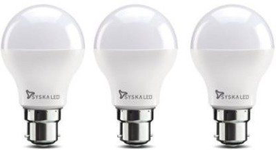Syska 9 W Round B22 LED Bulb(White, Pack of 3)