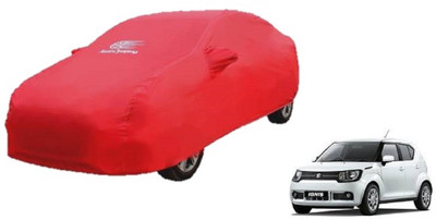 Auto Oprema Car Cover For Maruti Suzuki Ignis (With Mirror Pockets)(Red)