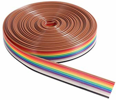 Technical hut 10 Meter Rainbow wire - Ribbon Wire For projects Interconnect Electronic Hobby Kit