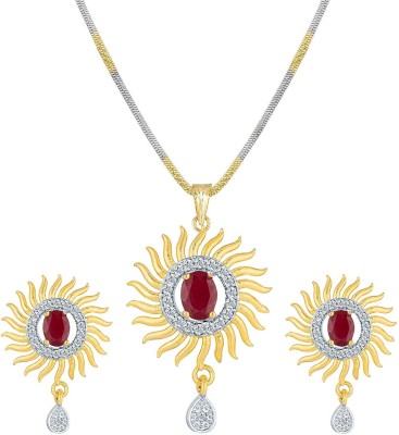 Bhagya Lakshmi Alloy Gold-plated Gold, Red, White Jewellery Set(Pack of 1)