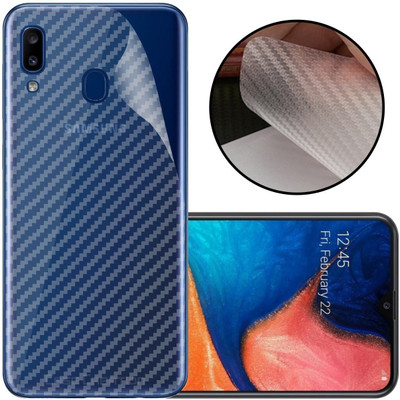 CASE CREATION Samsung Galaxy A20 (2019) Mobile Skin(3D Carbon Fibre Transparent Back Skin Matte Finish)