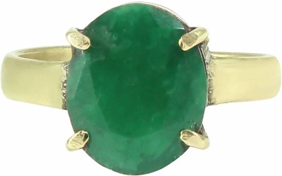 SR Swasti Retail 7.25 RATTI Natural Emerald Panna Panchdhatu Adjustable Ring Brass Emerald Rhodium Plated Ring