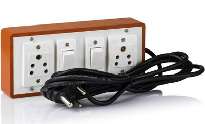 MOBIASHTA Extension Switch Board 2 Socket & 2 Switch with long Power Cable 2  Socket Extension Boards(White, 4 m)