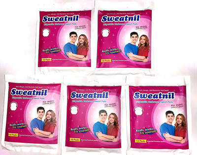 Sweatnil Five Packs of Self Stick Disposable Underarm Sweat pads Sweat Pads