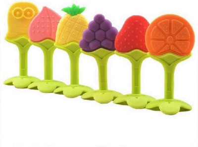 Edeka Baby love Baby Fruit Shape Food Nibbler/Feeder/Silicon Dental Care Teether(Multicolor)