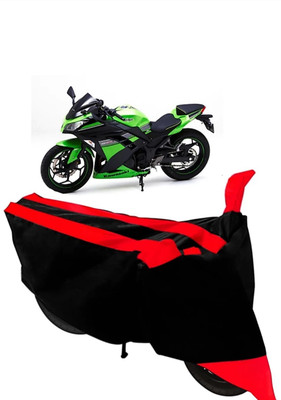 ELECTRIBLES Two Wheeler Cover for Kawasaki(Ninja 300, Red, Black)