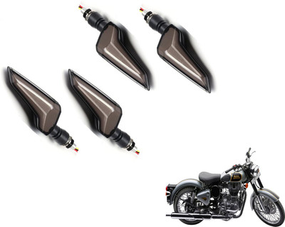 MOCKHE Front, Rear LED Indicator Light for Royal Enfield Classic 500(Yellow, Blue)