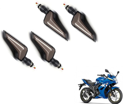 MOCKHE Front, Rear LED Indicator Light for Suzuki Gixxer SF(Yellow, Blue)