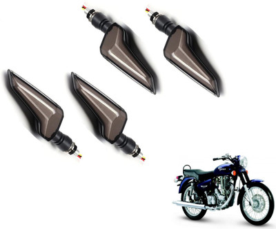 MOCKHE Front, Rear LED Indicator Light for Royal Enfield Electra EFI39(Yellow, Blue)