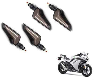 MOCKHE Front, Rear LED Indicator Light for Kawasaki Ninja 300(Yellow, Blue)