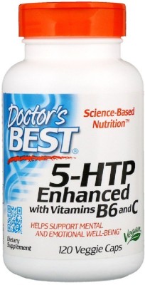 Doctor's Best 5-HTP, Enhanced with Vitamins B6 & C, 120 Veggie Caps(120 No)