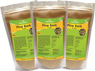 BIOTREX NUTRACEUTICALS Pine Bark Herbal Powder (200g) - Pack of 3(3 x 0.2 kg)