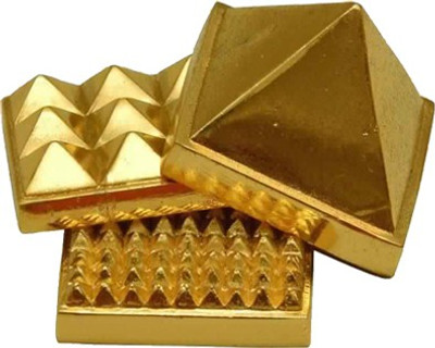 NAVGREH Vastu Pyramid (Set of 3) Vastu Yantra Gold Plated Plated Yantra(Pack of 2)