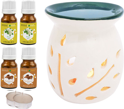 PeepalComm Mogra, Sandalwood Diffuser Set PC-TOPBLACKDIFF-2TL-2MOG-2SW(7 x 5.71 ml)