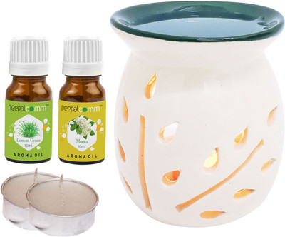 PeepalComm Mogra, Lemongrass Diffuser Set PC-TOPBLACKDIFF-2TL-LG-MOG(5 x 4 ml)