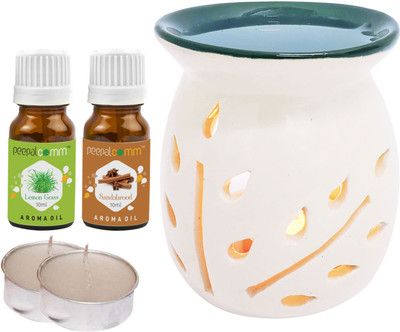PeepalComm Lemongrass, Sandalwood Diffuser Set PC-TOPBLACKDIFF-2TL-LG-SW(5 x 4 ml)