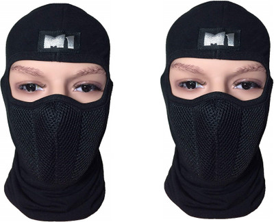 Auto Hub Black Bike Face Mask for Men & Women(Size: Free,  Balaclava)